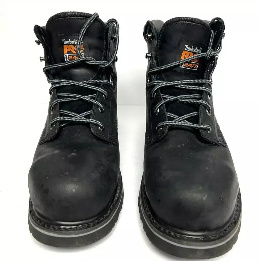 Timberland Pro Mens 6” Pit Boss Work Boots Steel Toe Black Size 13 M